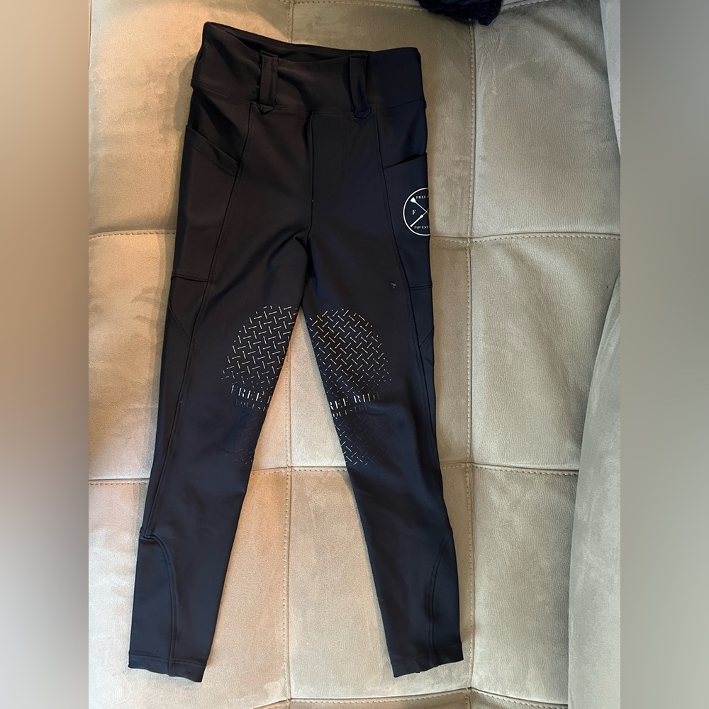 Free Ride Equestrian - Kids Lux Breeches (Pull on, Knee Patch) - Navy